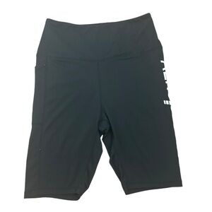 ♥️Aeropostale Black Biker Compression Shorts Vertical Logo Juniors Size Medium